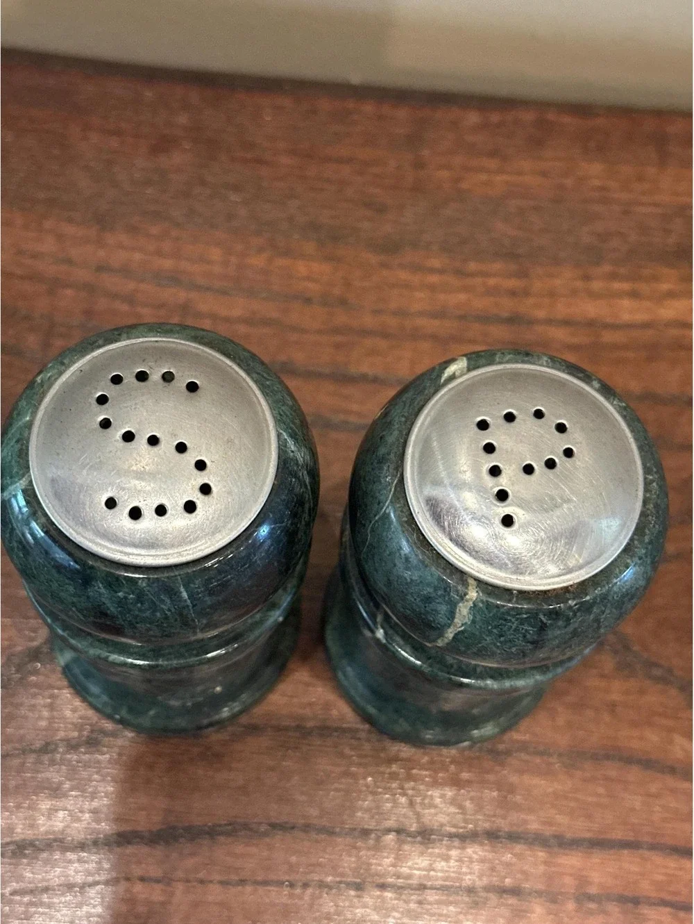 Green Marble Salt and Pepper Shakers